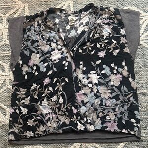 Tiny Anthropologie cross front cherry blossom floral Women's Top XL